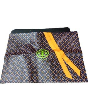 Tory Burch Diamond Patter Shopping Bag in Orange and Navy 26”